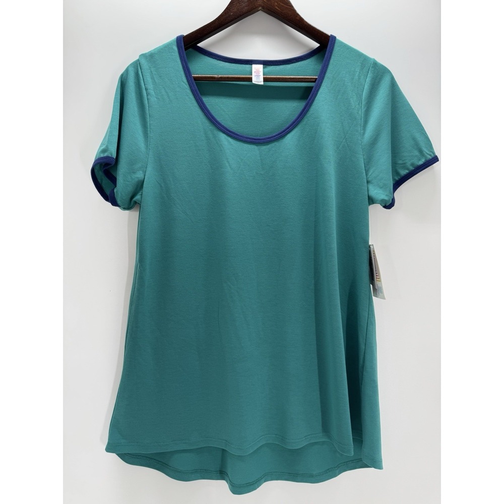 NWT LuLaRoe Classic T Small Teal Blue High Low Short‎ Sleeve Stretch Top Tee